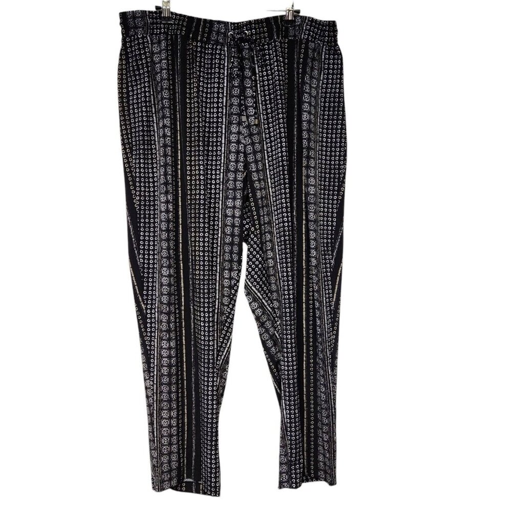 Avenue 22/24 Black White Brown Pull-on Slinky Pants Stretch HEMMED READ
